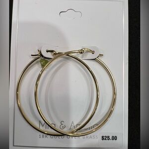 Mia & Amelia 18k Gold over Brass Hoop Earrings